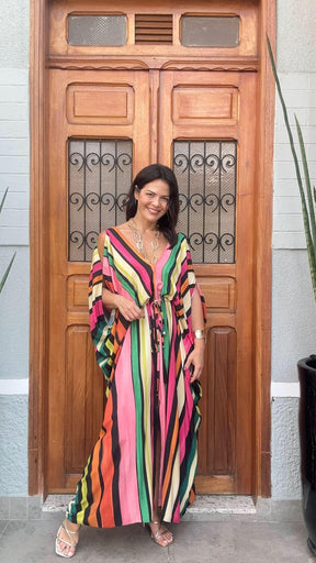 Vestido Kaftan Color Stripes