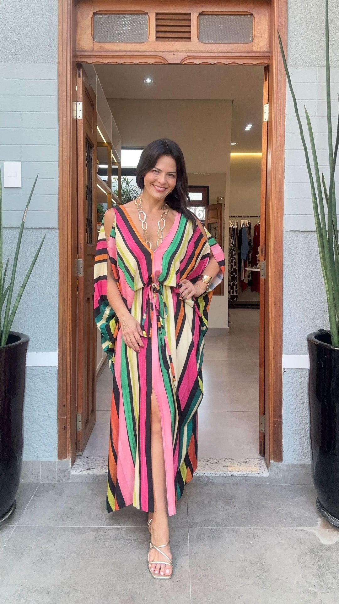 Vestido Kaftan Color Stripes