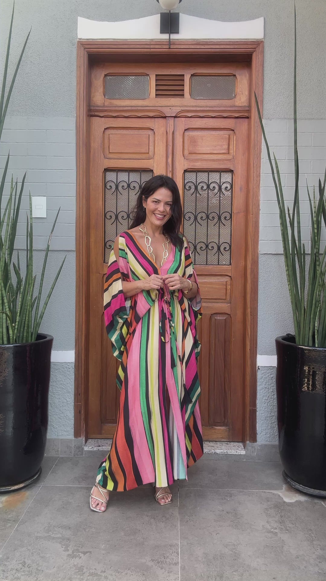 Vestido Kaftan Color Stripes