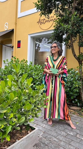 Vestido Kaftan Color Stripes