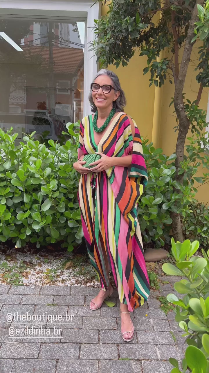 Vestido Kaftan Color Stripes